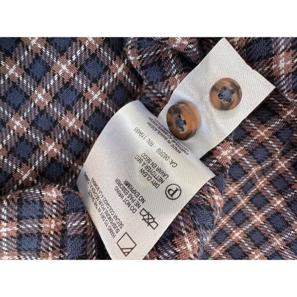 New Report Collection Men's Size L Soft Touch Flannel Blue Plaid Classic Fit - Picture 10 of 11